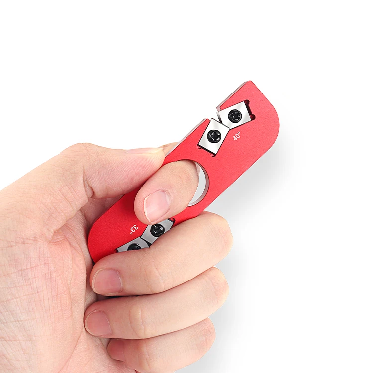 Finger Hole outdoor camping portable Multifunction Portable Pocket Carbide Knife Sharpener Outdoor Mini Knife Sharpener