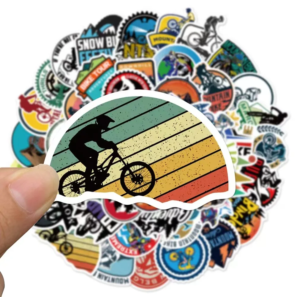 50pcs popular Mountain off-road bicycles graffiti stickers packs for motorcycle suitcase guitar notebook wholesale mobile phone