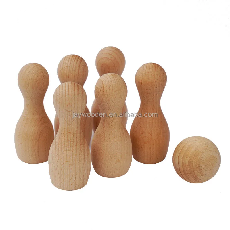 Montessori Pretend Play Wooden Peg Dolls for Kids DIY Wood Cake Toppers round Plain Blank Pegs for Toys and Toys