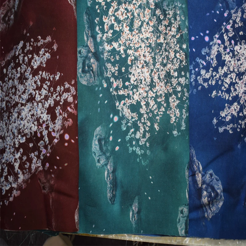 Новинка, льняная ткань для весны и лета, дизайнерское льняное платье из шелка и льна с маленькими разбитыми цветами для женщин