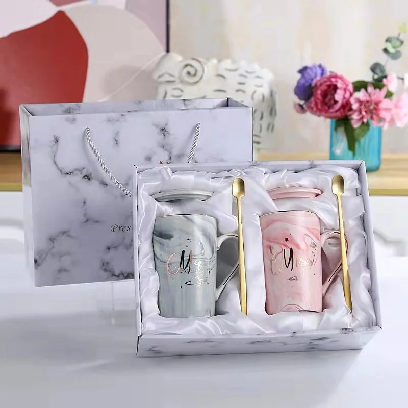 Подарок с логотипом на заказ высококачественные кофейные кружки Mr Right Mrs Always набор керамических чашек