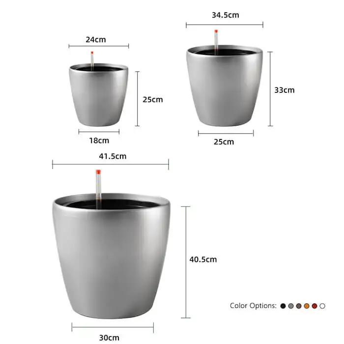 BRICE wholesale plastic self watering flower pot plant plastic flexible large tree double colour flower pots 12 inch