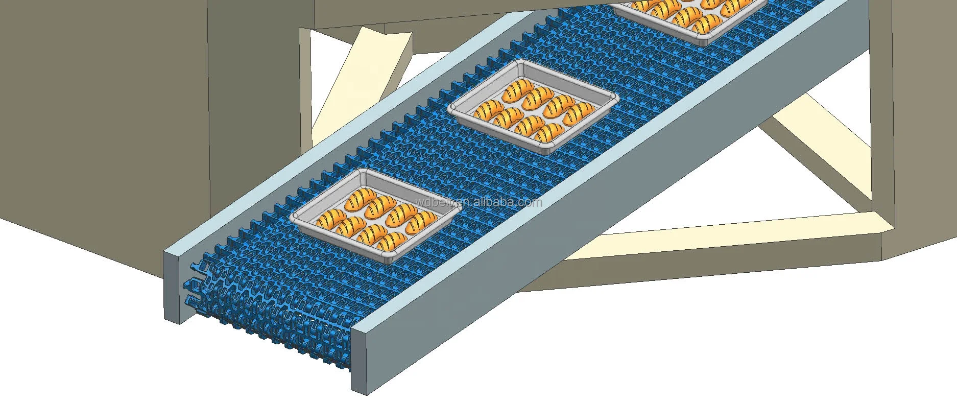 Twin Spiral Cooling Tower Conveyor System POM Modular Plastic Conveyor Belt