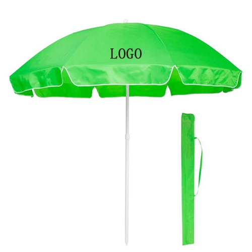 China Factory 8K Ribs iron material pole high quality custom beach umbrella advertising parasol