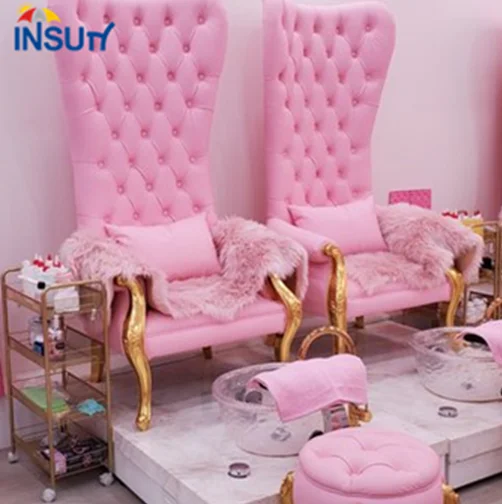 Pedicure chair luxury nail salon furniture foot massage spa chairs with bowl and tap