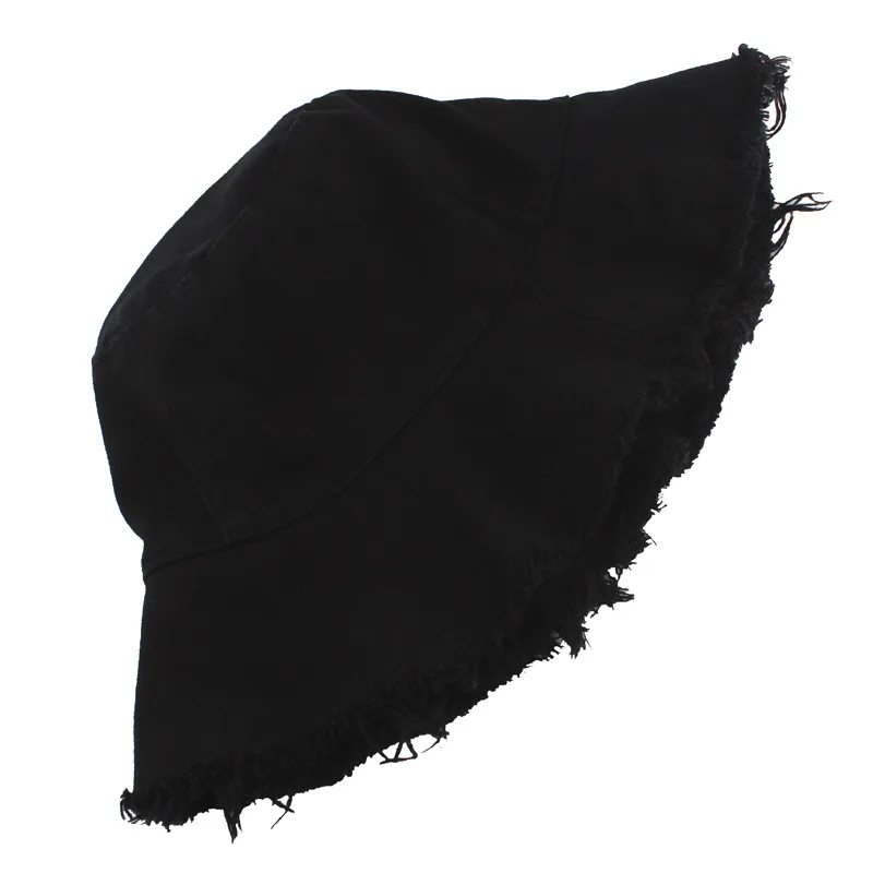 washed Cotton Bucket Hat fray edge Summer Travel Bucket Cap Beach Sun Hat Wholesale Bucket washed Hats