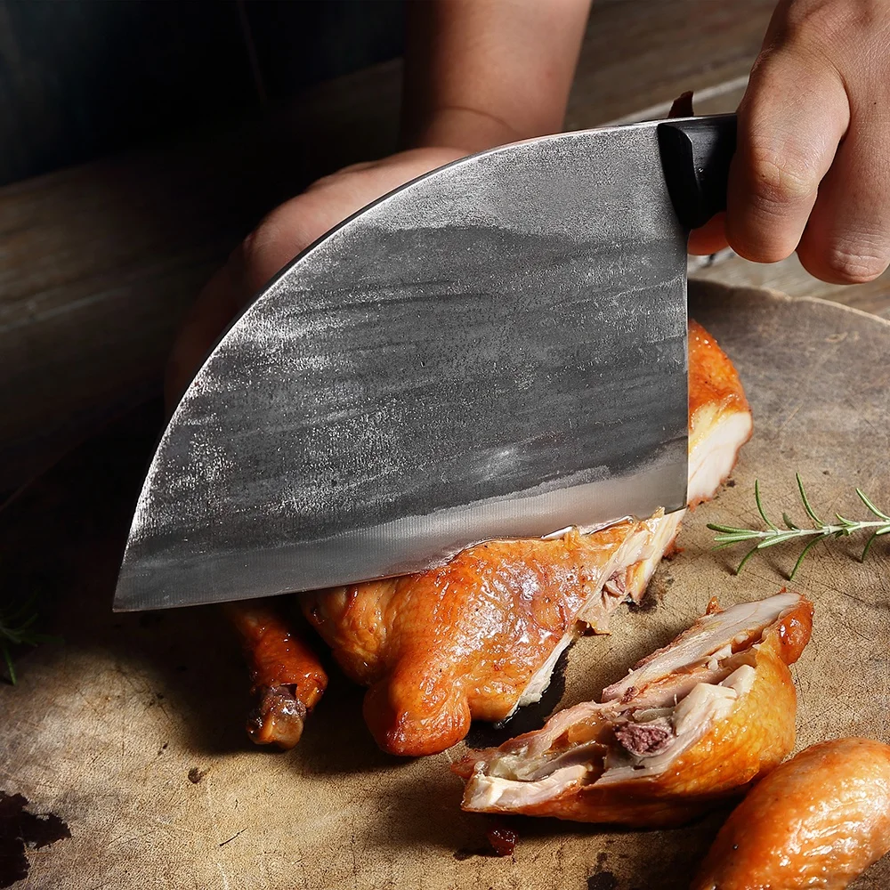 Full Tang Serbian Knife Handmade Chef Knife Clad Forged Steel Cleaver Slicing Butcher Kitchen Knives Chinese Chopper Cutting NEW