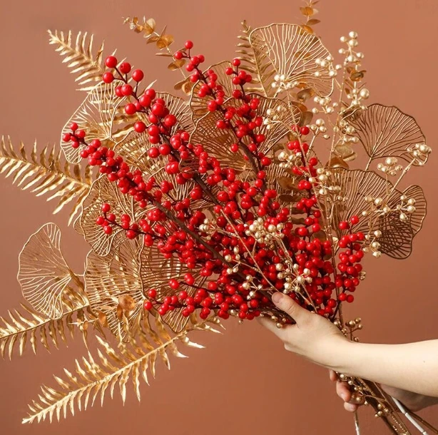 Artificial Gold Eucalyptus Leaf Wedding Ginkgo Golden Leaves Decoration A variety artificial golden plant leaves