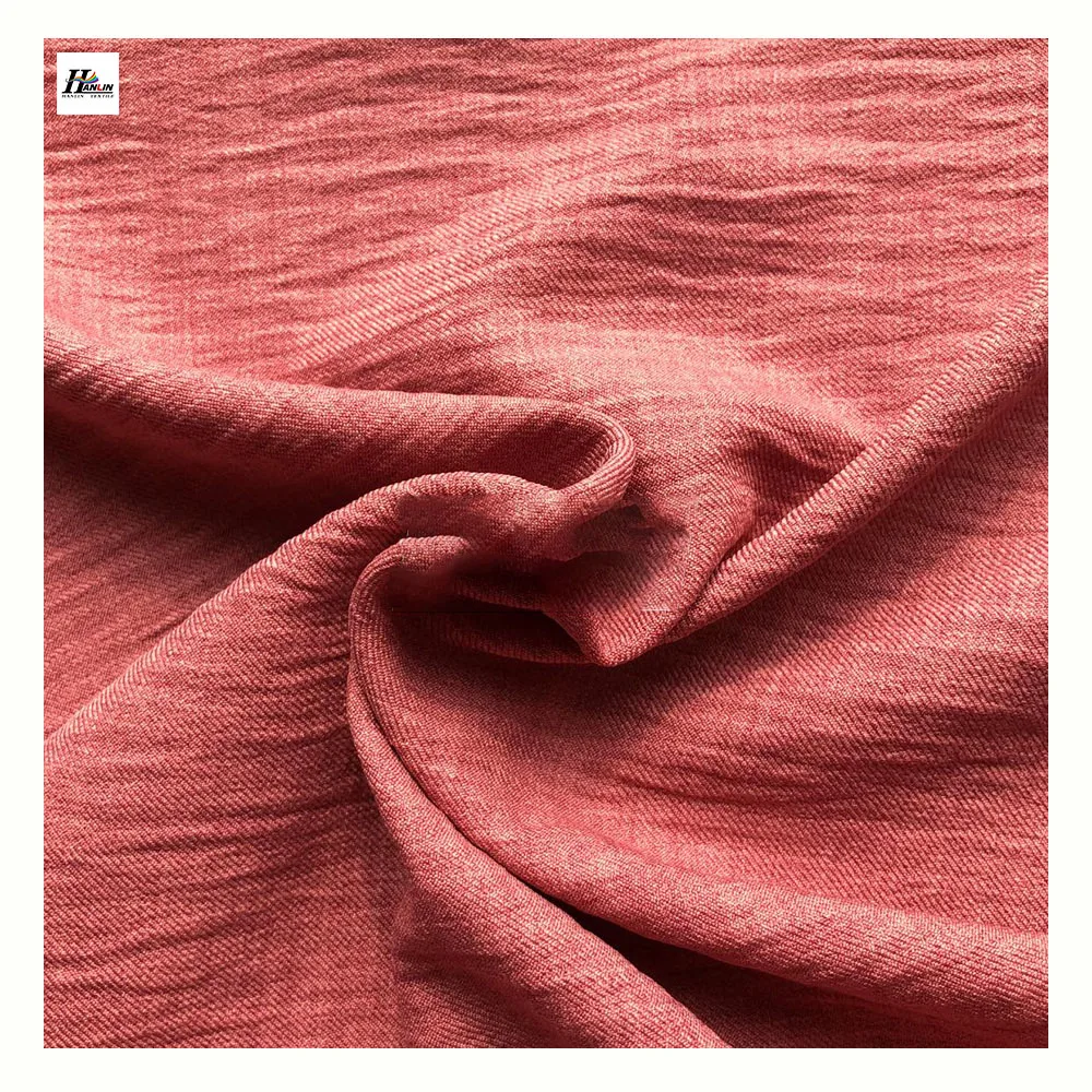 2023 New Design Linen Fabric 100% Polyester Linen Crepe Fabric For Clothing