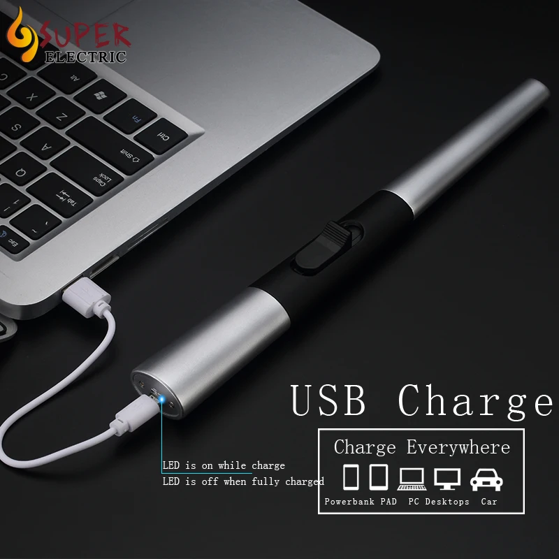 Новинка 2021 импульсная плазменная дуга металлическая Полезная USB перезаряжаемая ветрозащитная электрическая зажигалка для барбекю с длинным