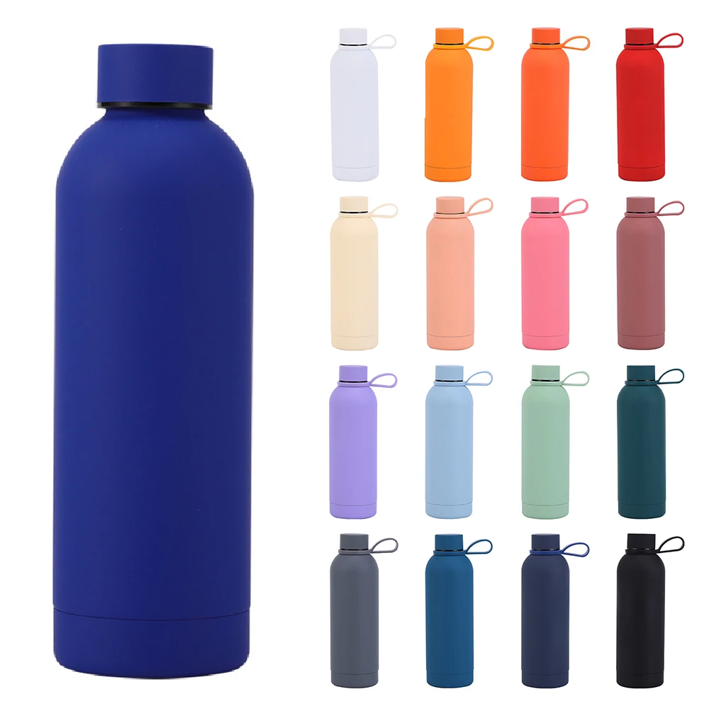 17oz 500ml custom stainless steel vacuum bottle outdoor sports water bottle travel with rubber paint