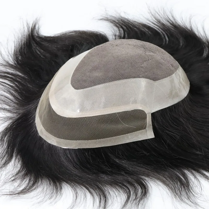 P2-3-8 Custom Human Hair Wholesale Swiss Lace Mono Natural Toupee Men Hair