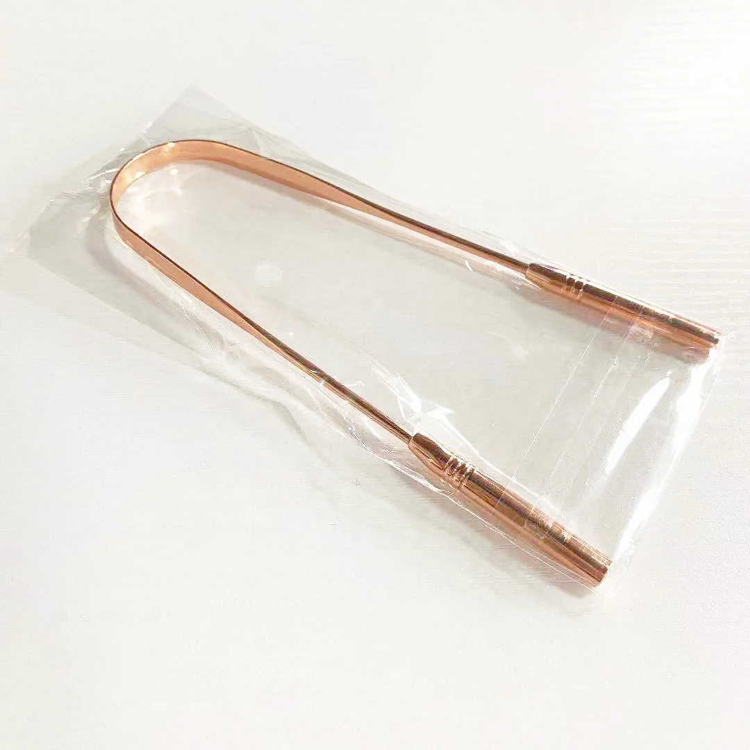 High Quality Surgical Grade Stainless Steel U Shape Oral Hygiene Tongue Cleaner Copper