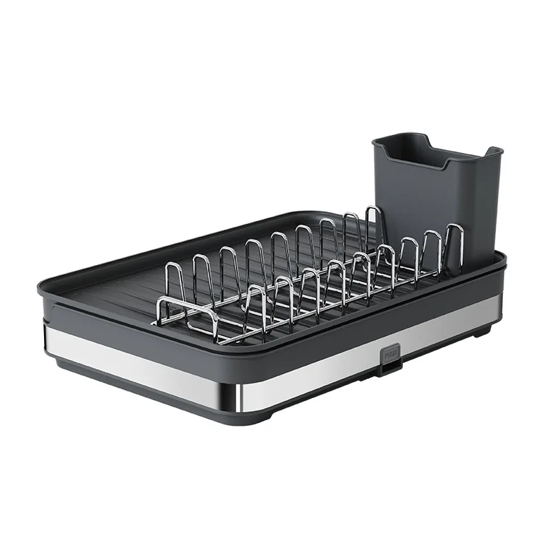 Extensible Dish Drainer Removable Cutlery Holder Single Tier Stainless Steel Storage Holders & Racks Multifunction