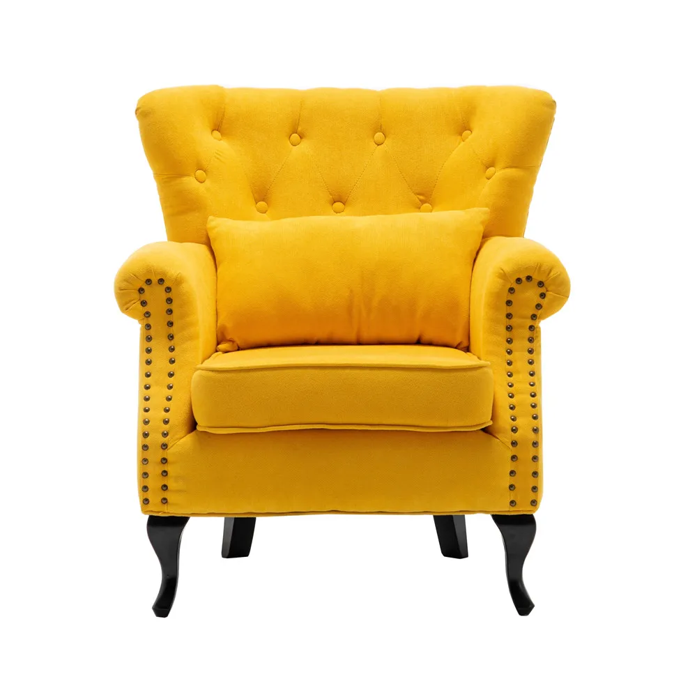 
Modern Velvet Armchair Upholstered Accent Buttoned Wing back Chair Conservatory Bedroom Living Room Furniture 