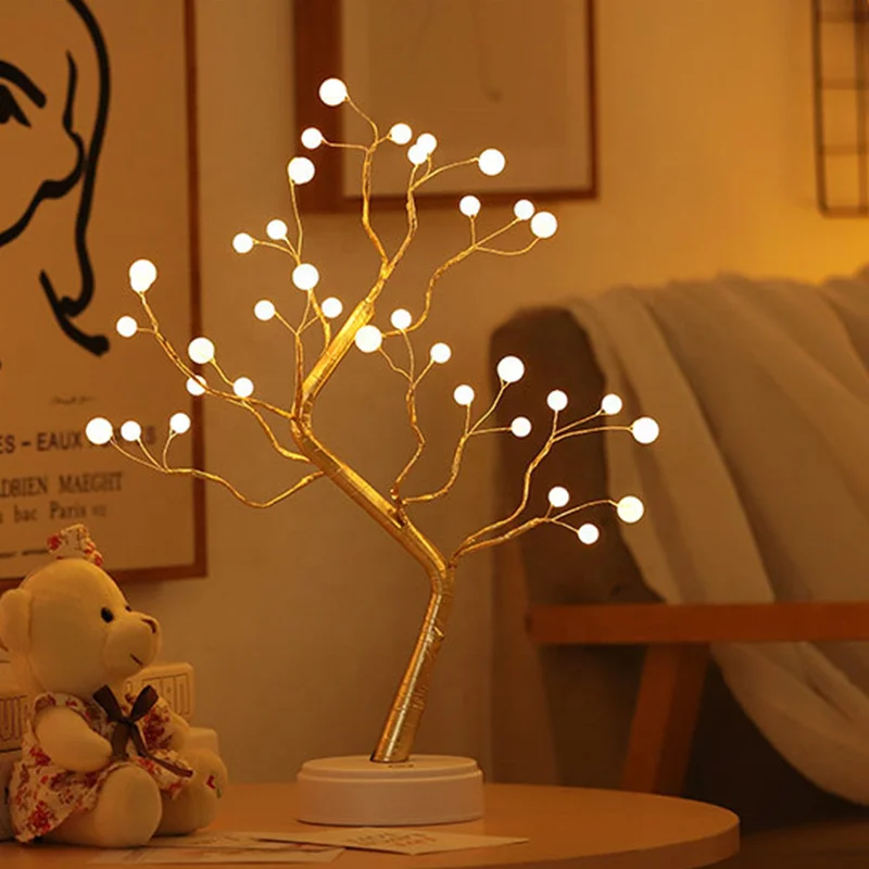 Декоративная мини-светодиодная Рождественская елка с медным проводом