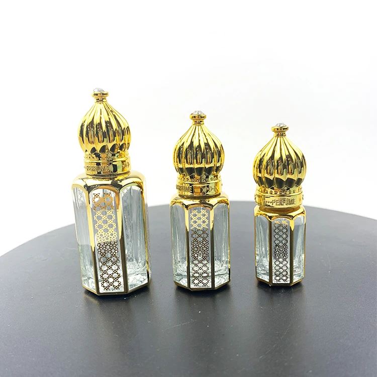 Empty 6ml Attar Arabian Oud Perfume Glass Bottles Brown Essential Oil Bottles