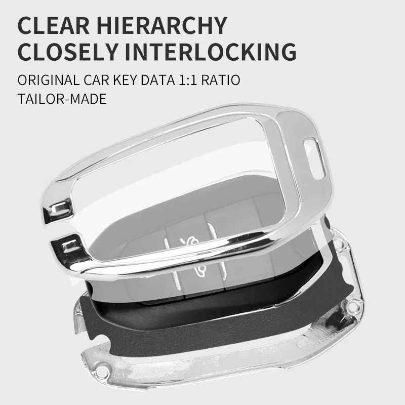 High Quality Cowhide Metal Car Keys Bag Cover Keychain Car Key Case For Peugeot Car Key Accessories