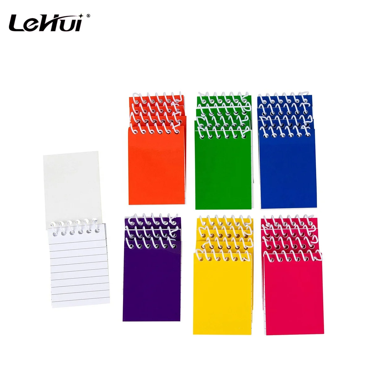 Top quality 24 Pack 6 Color 2 x 3.5 Inches Blue Bulk Mini Spiral Notepads With Lined Paper For Kids Party Favors