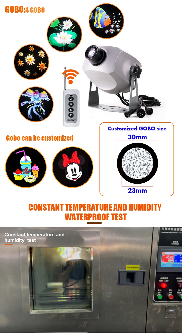 Waterproof 150W Custom Logo Advertising Rotating gobo Projector Light Outdoor Advertising Lights