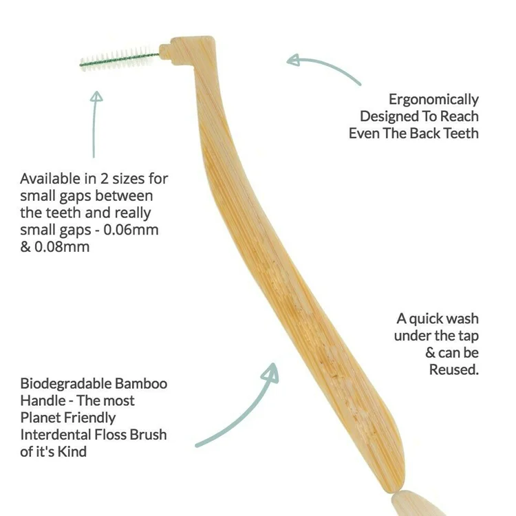 Межзубные зубные щетки 100% биоразлагаемые бамбуковые коробки для 5000 чистки зубов взрослых 6 шт./коробка