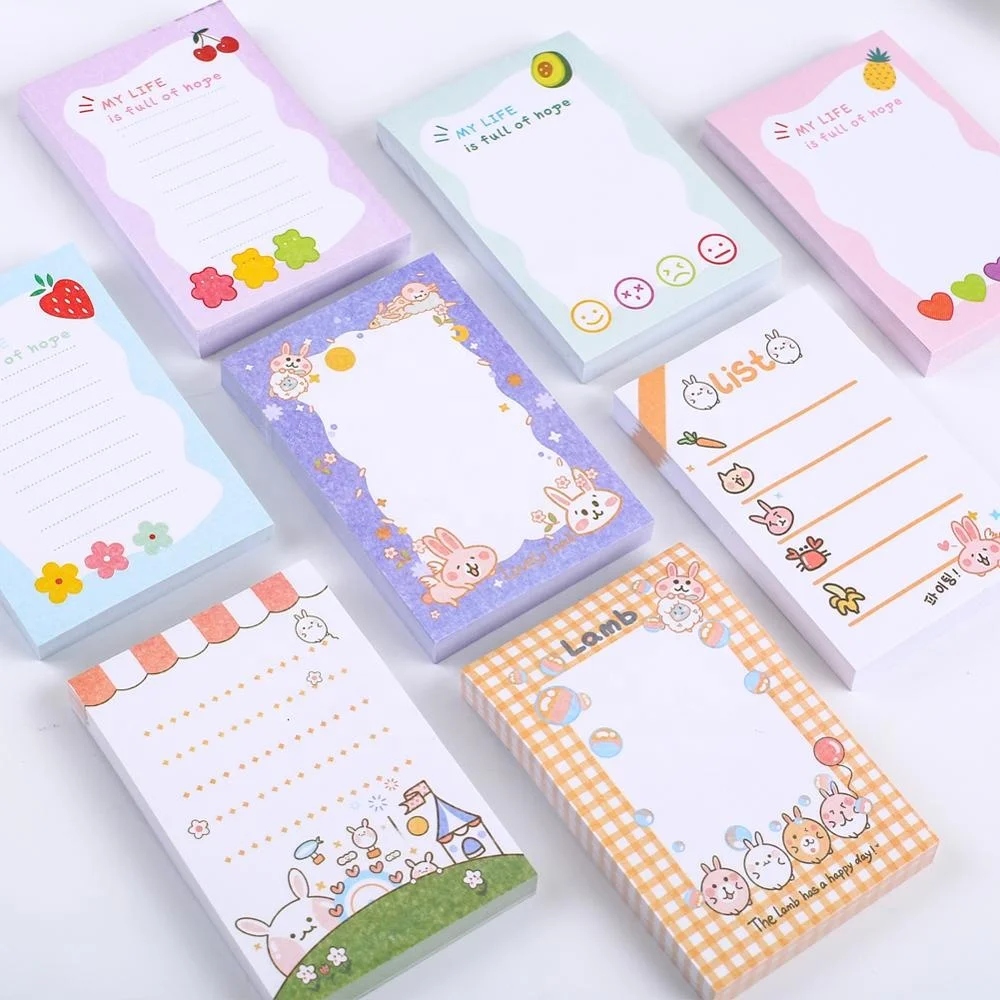 Customized Kawaii Stationery Cartoon Printing Logo Sticky Note Pads