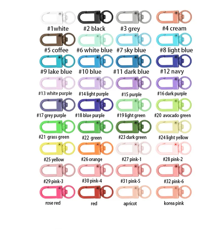 Colorful Metal Lobster Claw Clasp Swivel Lanyard Snap Hook Strap with Key Ring DIY Accessories