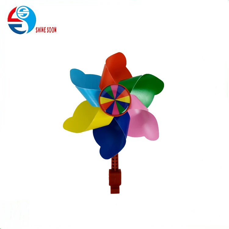 Рекламная детская пластиковая цветная ветряная мельница, игрушечная колесо, декоративная ветряная мельница для велосипеда