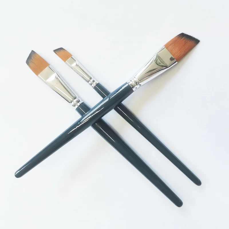 3pcs nylon hair oil painting brush professional artists painting brushes set professional angle brush