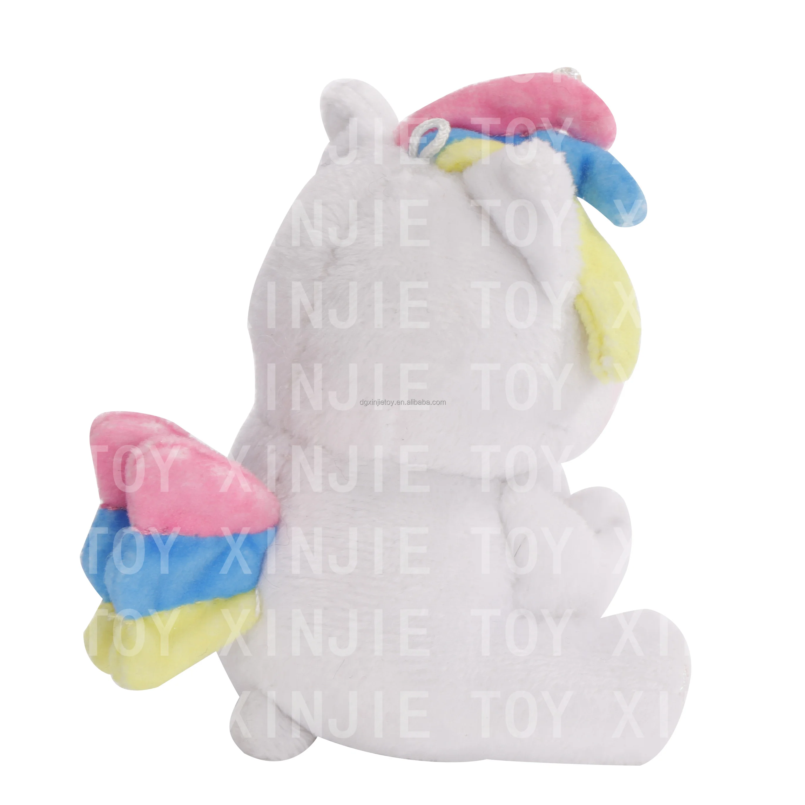 Professional customization Funny unicorn plush toy with colorful wings Smiling unicorn stuffed animal toys