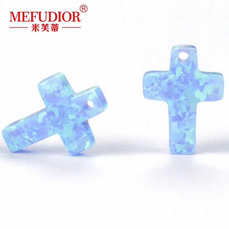 10x8/12x9mm pendant charm opal cross bead