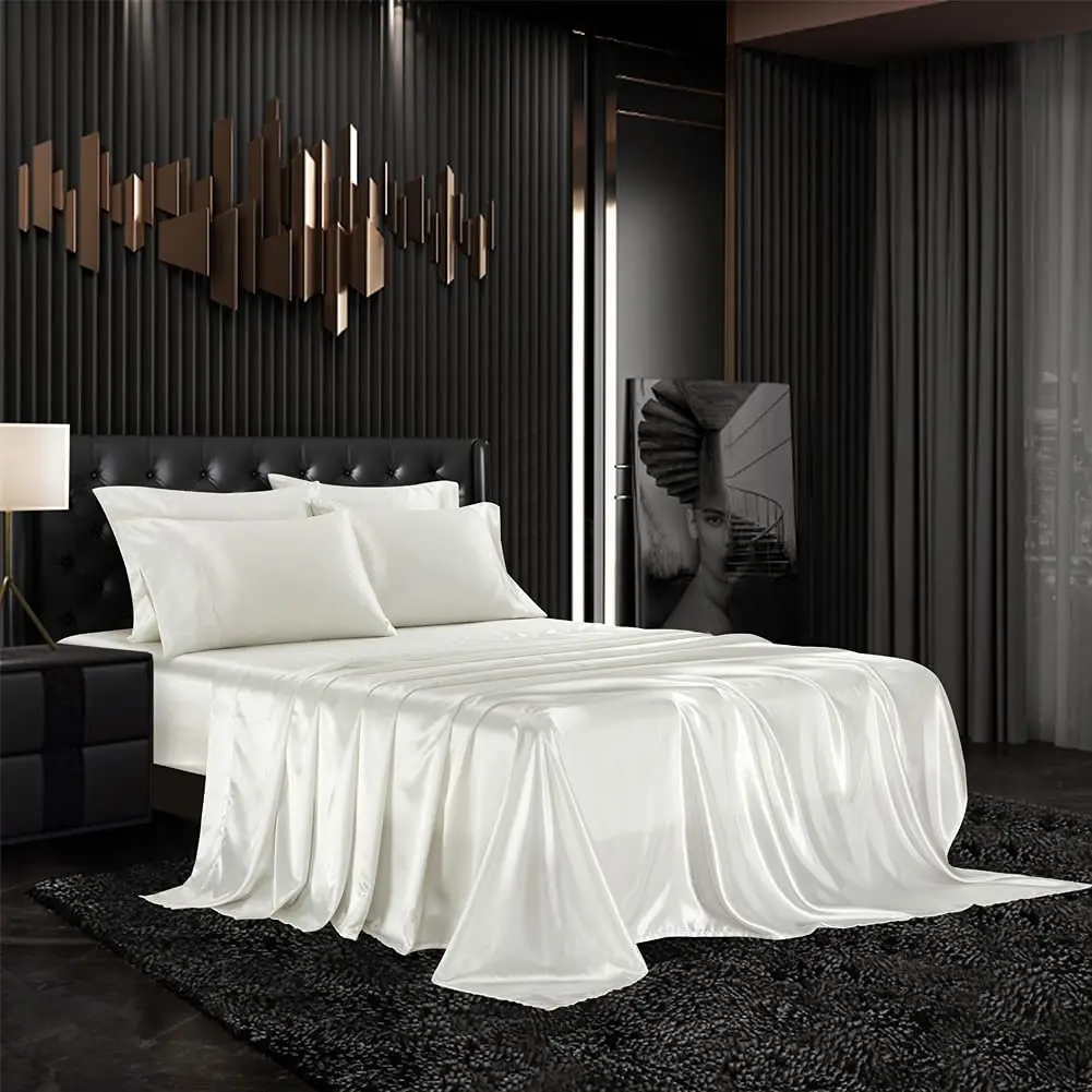 Summer Premium Home Sateen Silky Decor Modern Bedspreads Bed Quilt Set