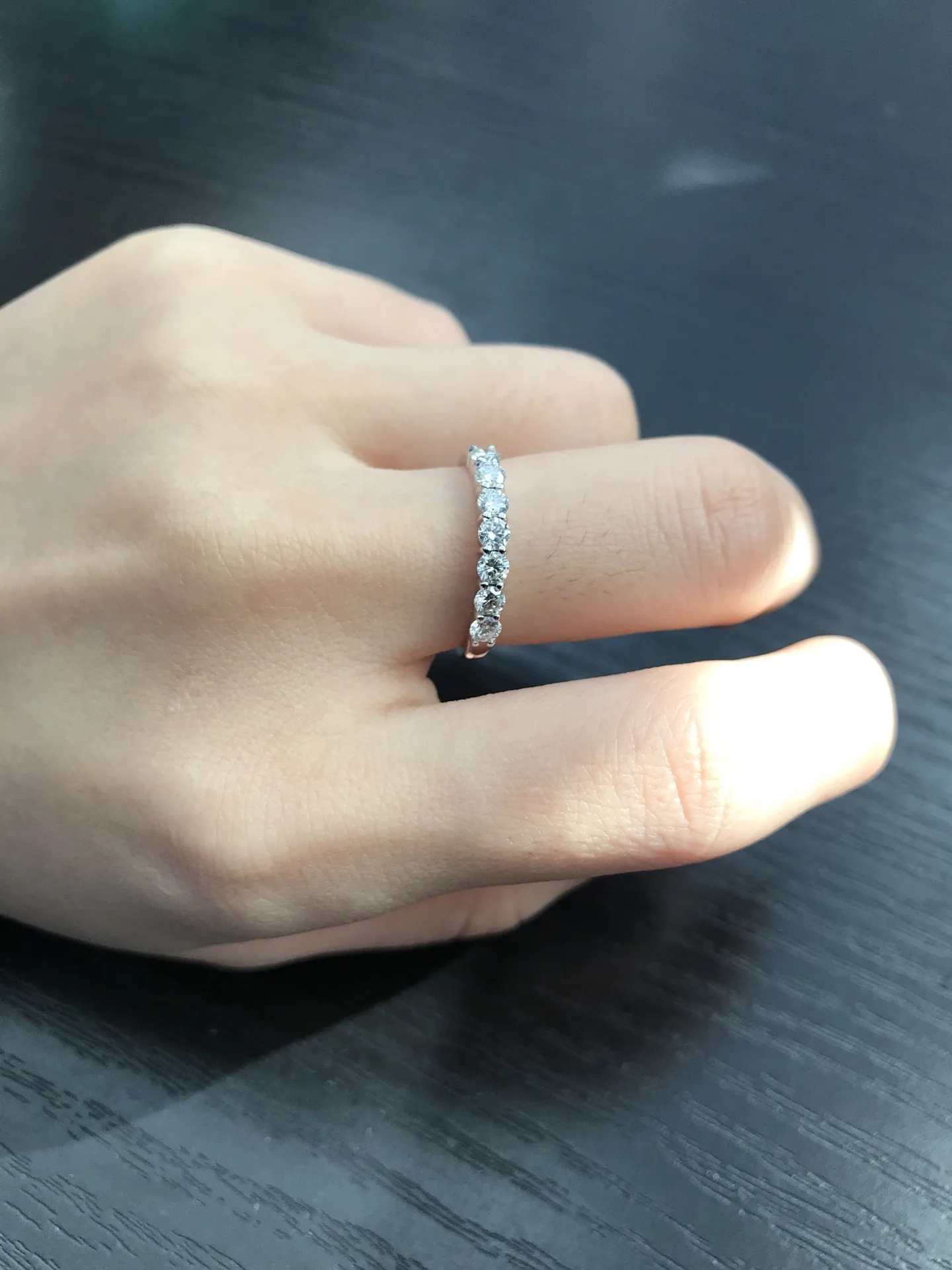 2.4g 0.7ct Natural Real Diamond Pure 18K White Gold Ladies Rings for Women Weddings Engagement Stack Band Ring Fine Jewelry Gift