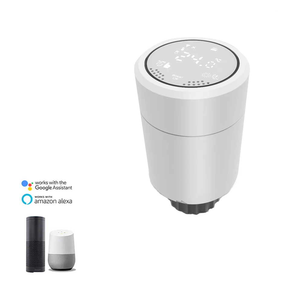 HY367 ZigBee3.0 вращающийся термостат для радиатора отопления программируемый на неделю умный ЖК-дисплей регулятор