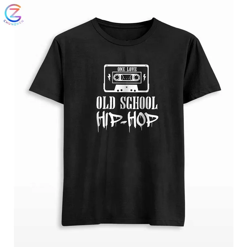 
High Quality 100% Cotton Men T-Shirt Old School Hip-hop T-shirt Custom logo t-shirt for man 