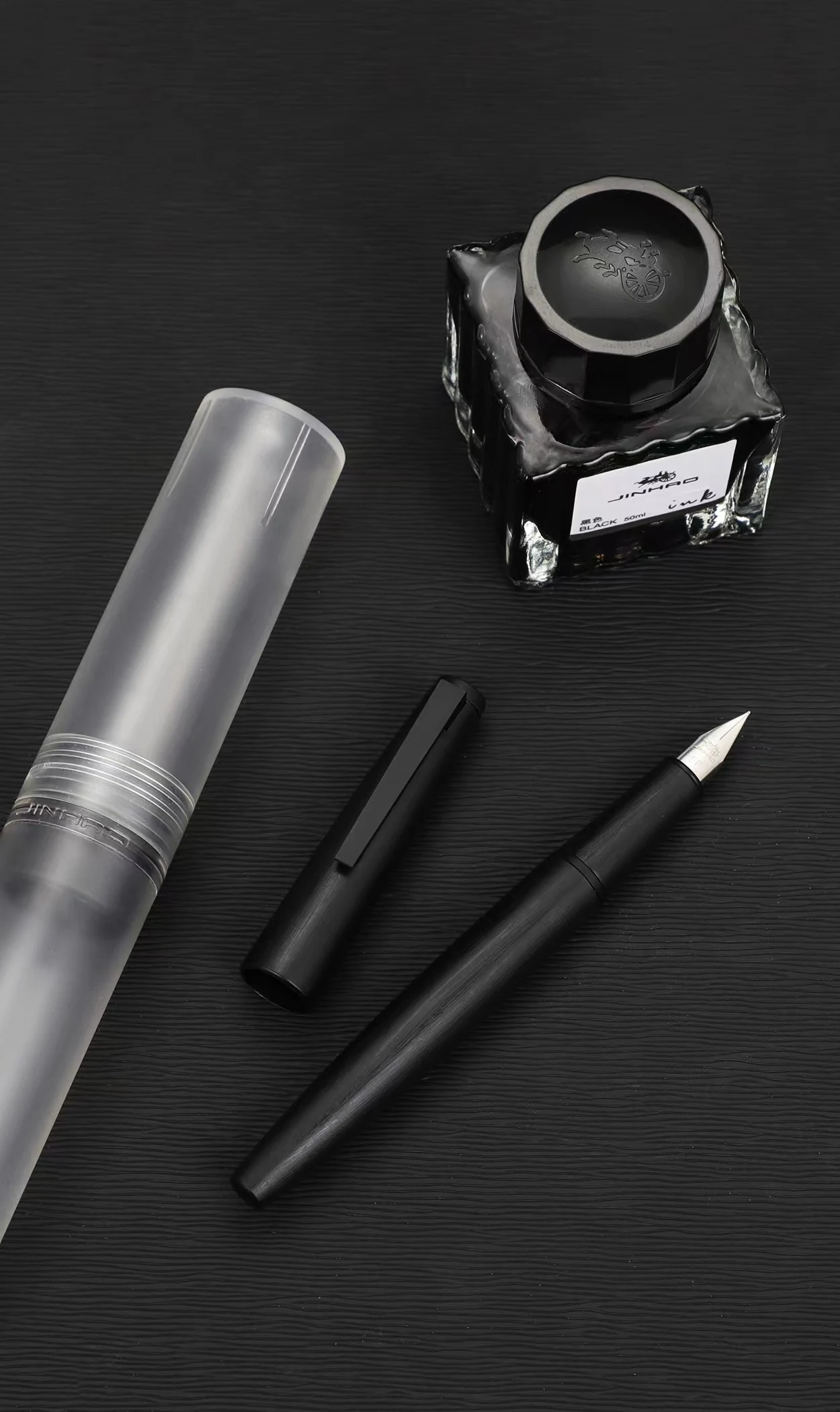 Jinhao 80 series Fiber black vintage premium pen custom office business gift metal smooth writing fountain pen calligraphy