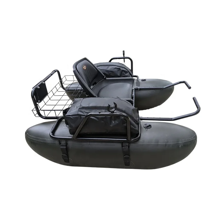 One Person MINI Aluminum Inflatable Fishing Boat Float Tube Pontoon Boat for Fishing