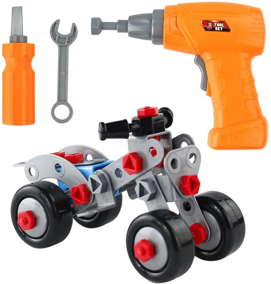 Wholesale Construction Building Toys Puzzle Drill Screwdriver Play Tool Plastic Engineer Toys Kids Tool Set Toys for Child