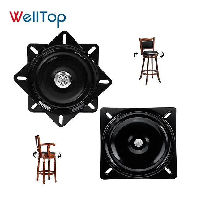vt-00001 Furniture Hardware Black Round Chair Base Heavy Duty Swivel Plate Rotating Swivel Plate With Solid Ring Of Ball Bearing