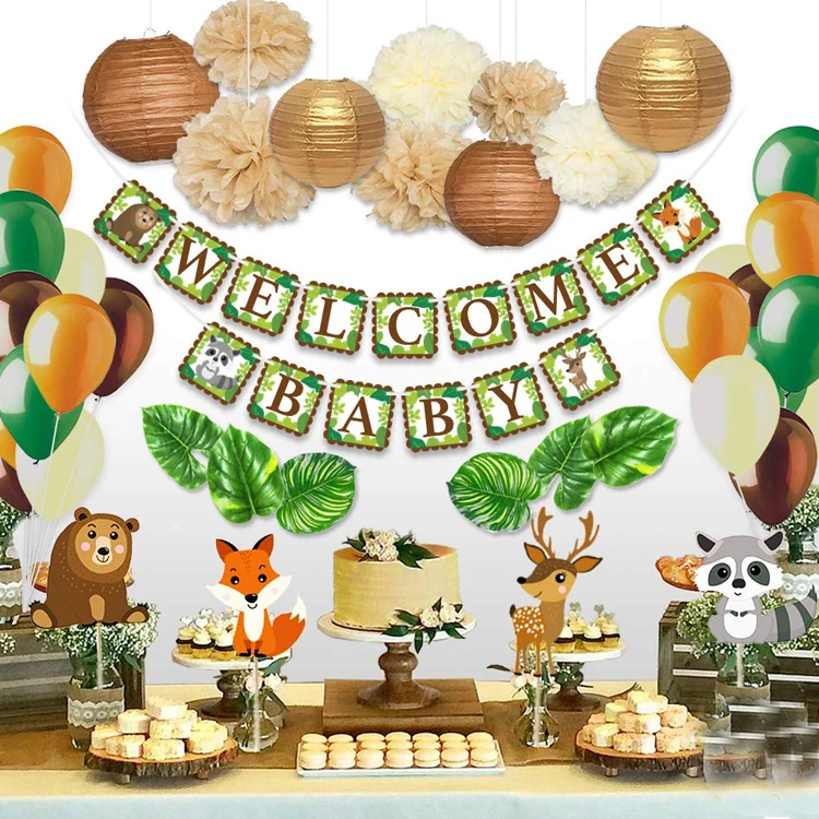  Воздушный шар в виде животных украшение для вечеринки джунглях сафари украшения дня рождения детский праздник будущей мамы свадебной