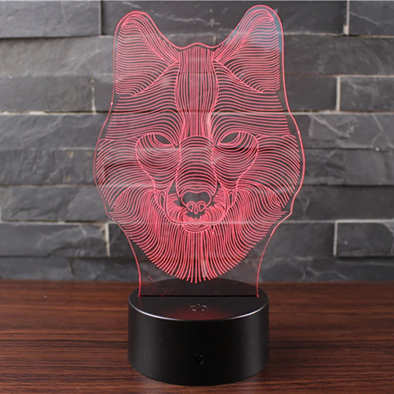 3d Light Base 7 Color USB Anime Turtle Dinosaur Night Light For Kids