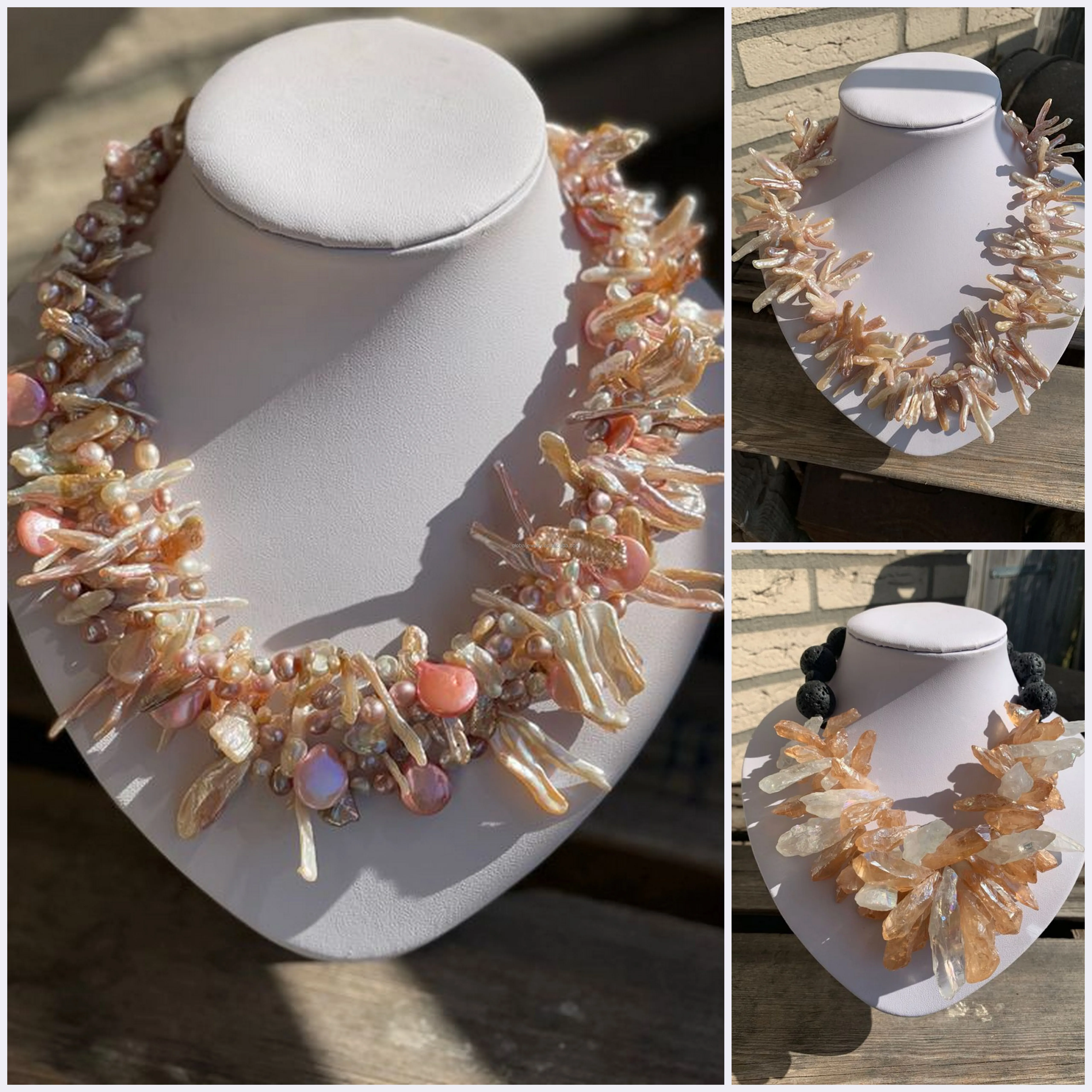 Triangle Quartz Agate Druzy Stone necklace