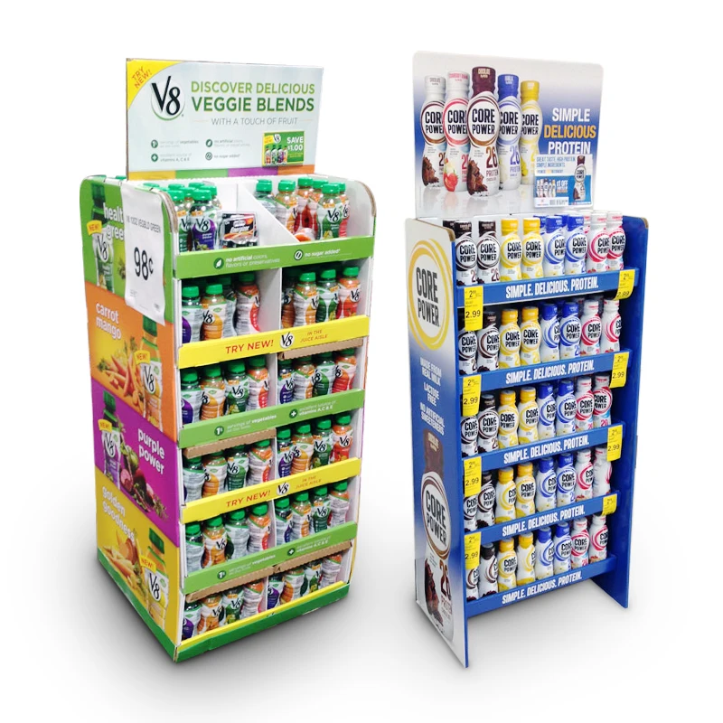 Custom Pop Floor Retail Store Product Display Unit Stands Candy Food Beverages Cardboard Display Rack Corrugated Cardboard