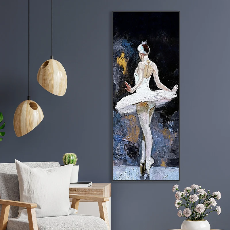 Handmade Figurative Abstract Ballet Dancer Girls Dancing Canvas Art Oil Ballerina Paintings Modern Art for Home Decor