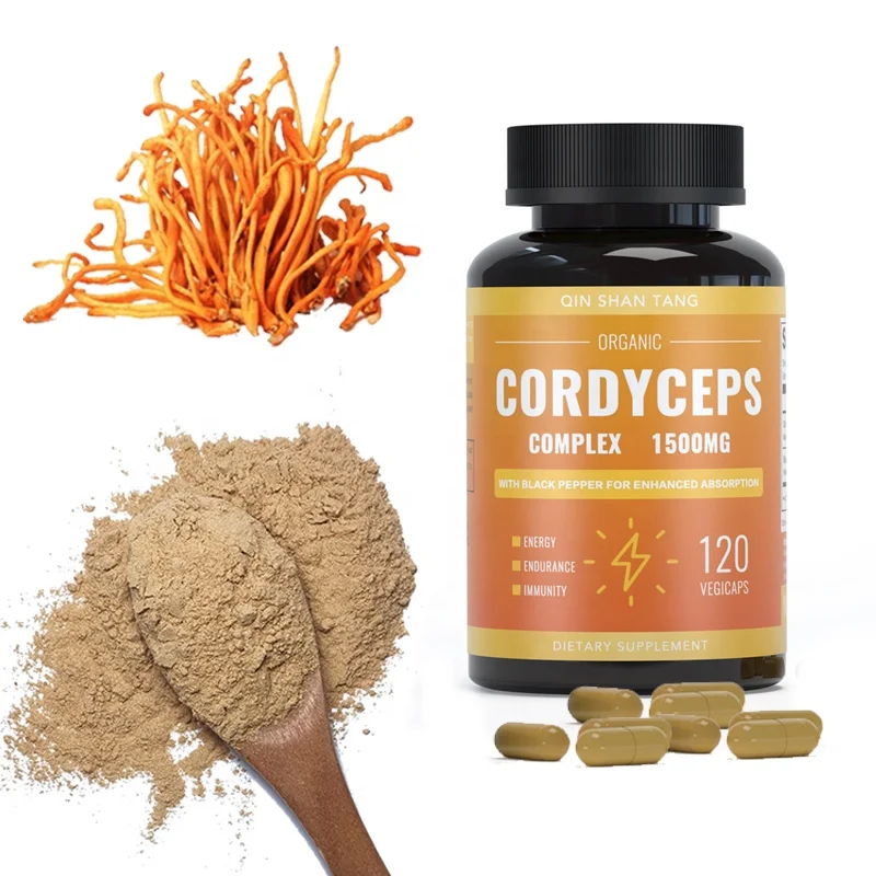 Фирменная торговая марка Cordyceps Sinensis травяной экстракт грибов капсулы органические кордицепсы милитари порошка