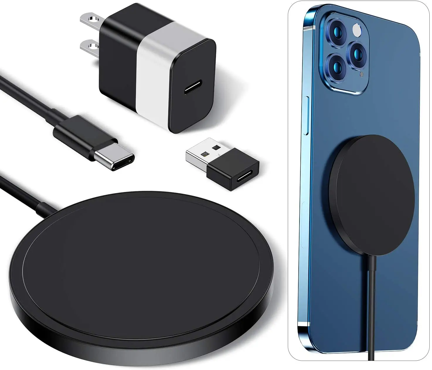 
Wireless Charger Magnetic 7.5W 10W 15W 3 in 1 Wireless Charger fast Charge For iPhone 12 pro type C fast charger set for ipods12 