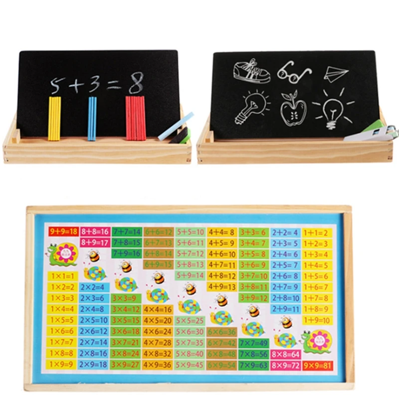 wood counting stick multifunction sets Montessori wooden learning tablets