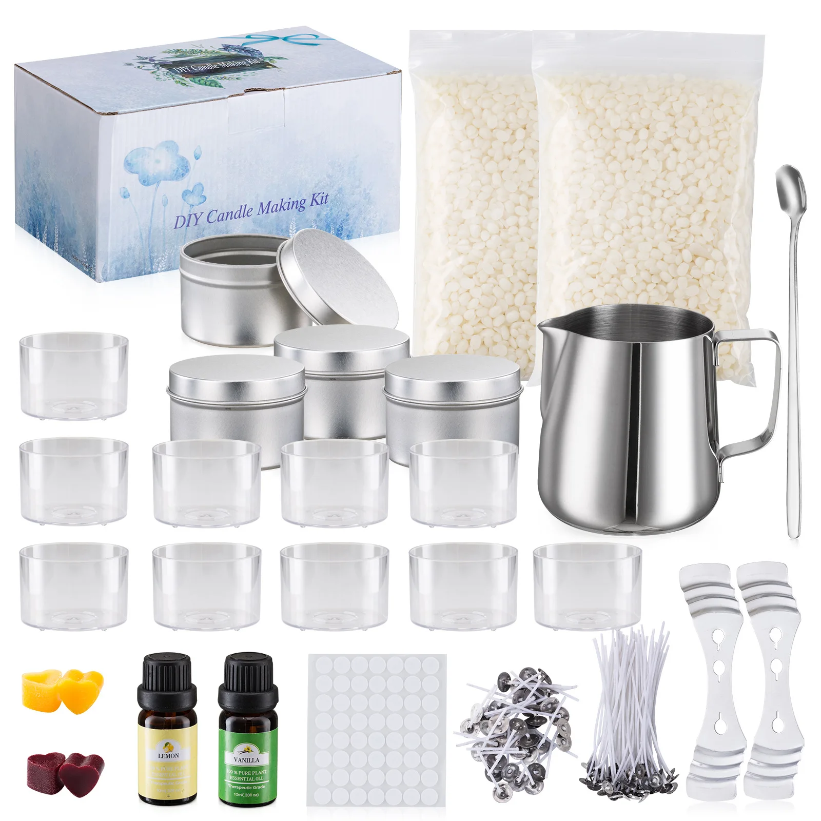 diy soy wax scented candle silicon mold for candle making kit machines with essential oil with empty tin jar