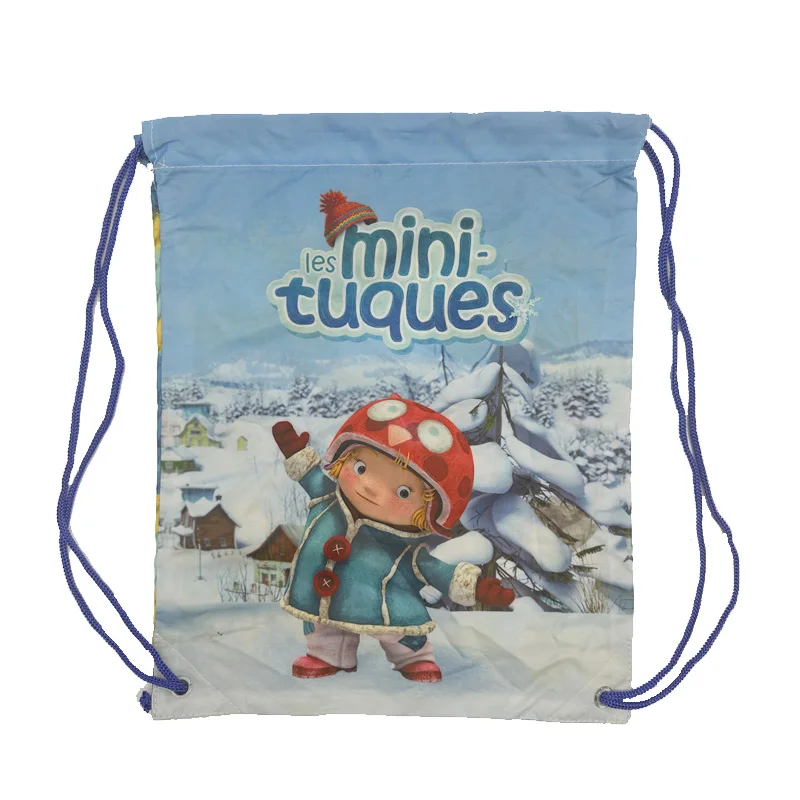 Cartoon printing 210d RPET drawstring bag drawing backpack swimming backpack for kids double string