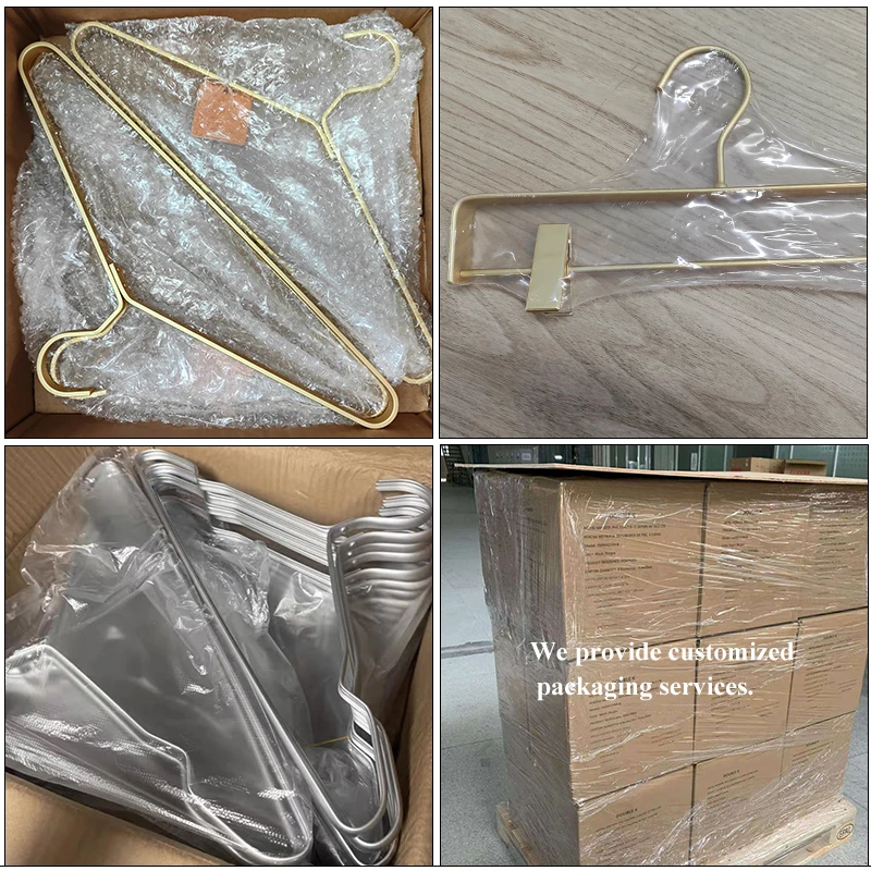 Gold Aluminum Alloy Coat Suit Shirt Clothes Hangers Cheap Metal Wedding Dress Wire Hangers Single Saving Bathroom Living Room